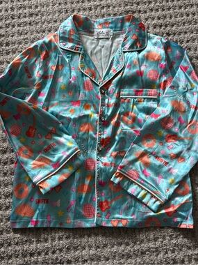☀️Kids Taylor Swift Inspired Aqua Printed Pajama Top Lola and the boys